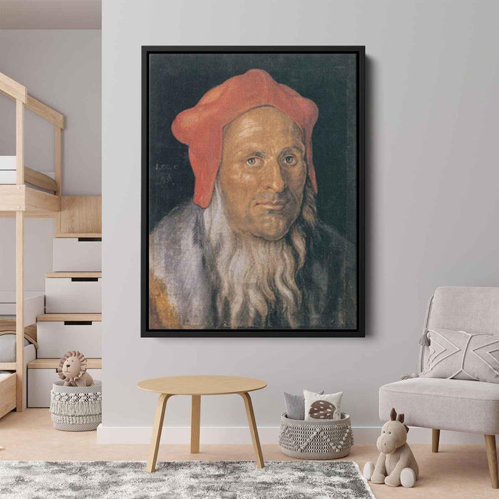 Portrait of a Bearded Man in a Red Hat (1520) by Albrecht Durer - Canvas Artwork