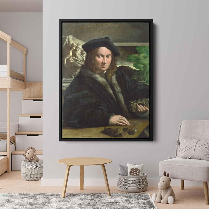 Portrait of a gentleman wearing a beret (1524) by Parmigianino - Canvas Artwork