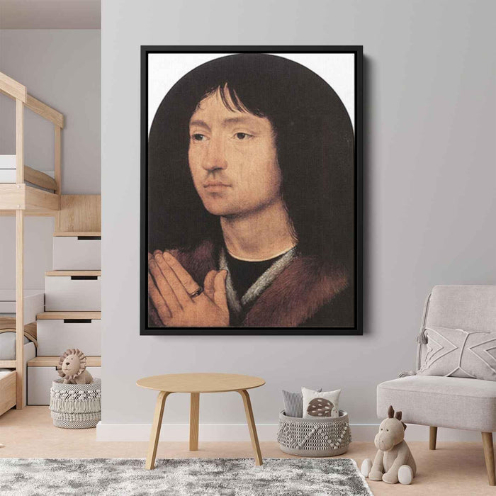 Portrait of a Young Man at Prayer (1487) by Hans Memling - Canvas Artwork