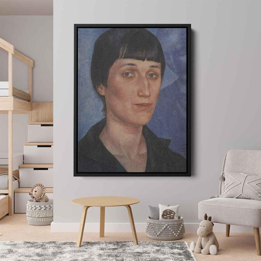 Portrait of Anna Akhmatova (1922) by Kuzma Petrov-Vodkin - Canvas Artwork