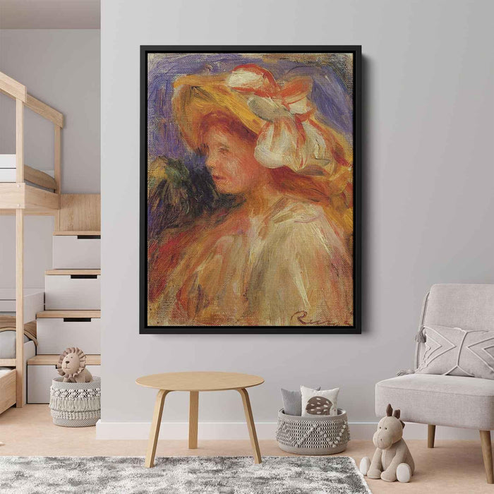 Profile of a Young Woman in a Hat by Pierre-Auguste Renoir - Canvas Artwork