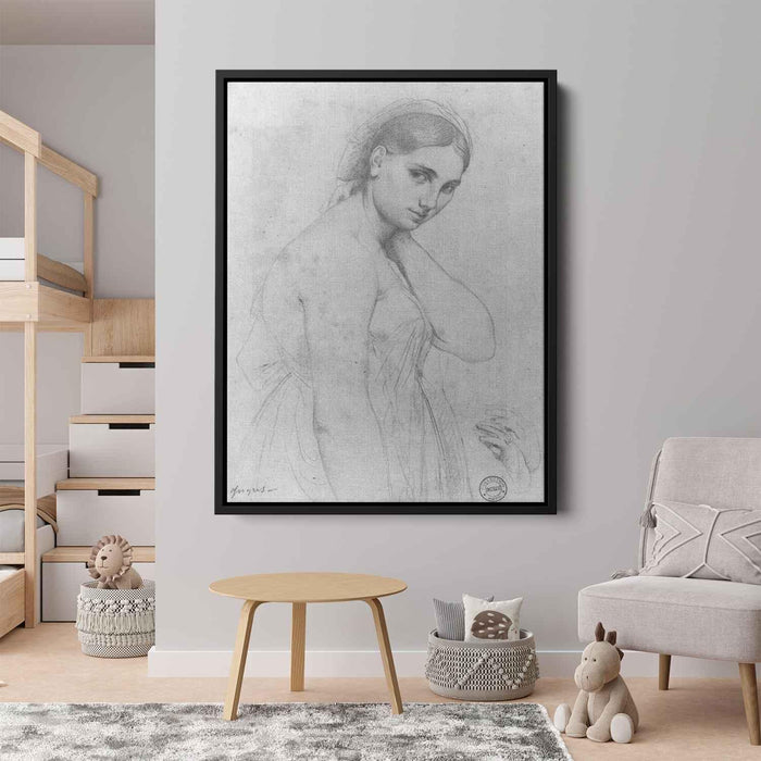 Study for Raphael and the Fornarina by Jean Auguste Dominique Ingres - Canvas Artwork