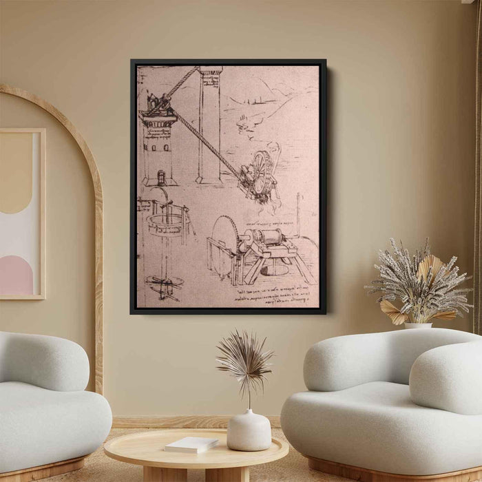 Drawings of machines (1500) by Leonardo da Vinci - Canvas Artwork