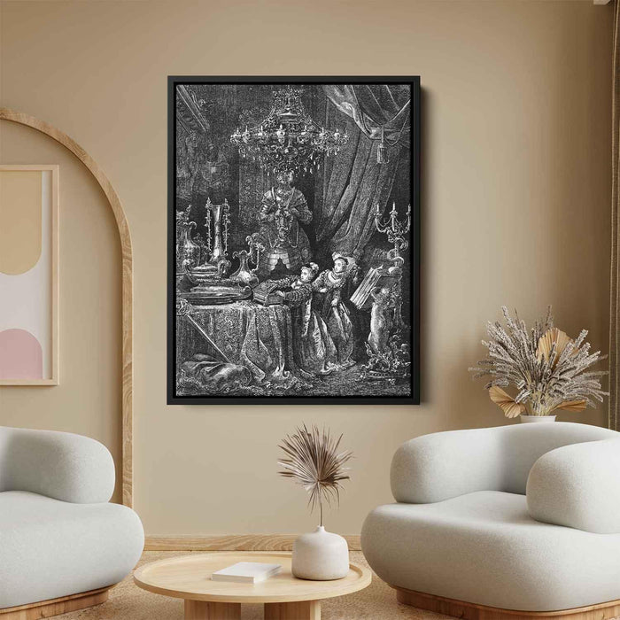 Her Friends Were Eager To See The Splendors Of Her House by Gustave Dore - Canvas Artwork