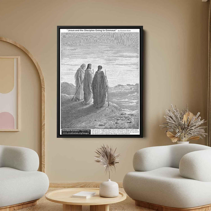 Jesus And The Disciples Going To Emmaus by Gustave Dore - Canvas Artwork