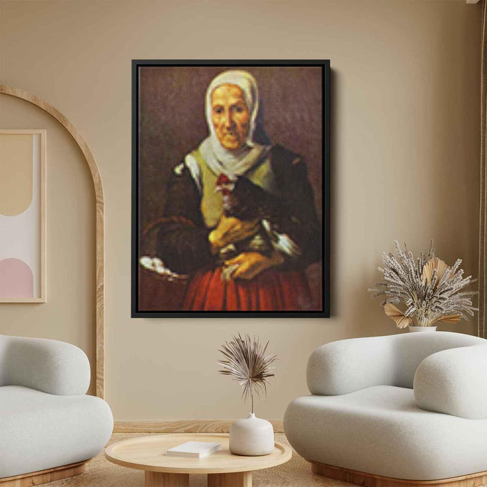 Old Woman with a Hen by Bartolome Esteban Murillo - Canvas Artwork