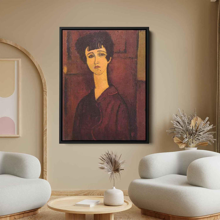 Portrait of a girl (Victoria) (1917) by Amedeo Modigliani - Canvas Artwork