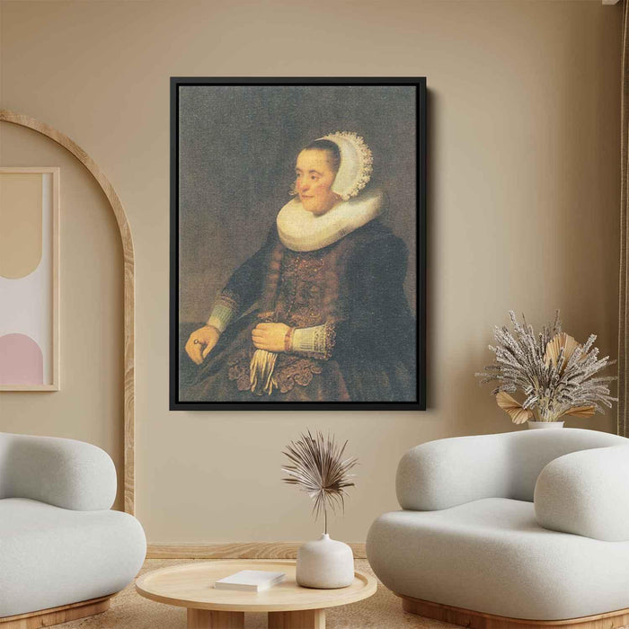 Portrait of a Seated Woman (1632) by Rembrandt - Canvas Artwork