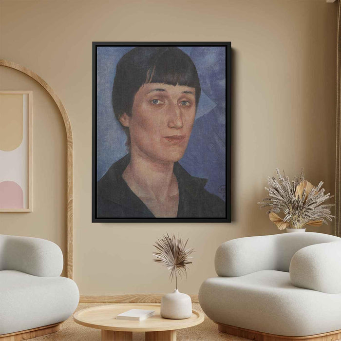 Portrait of Anna Akhmatova (1922) by Kuzma Petrov-Vodkin - Canvas Artwork