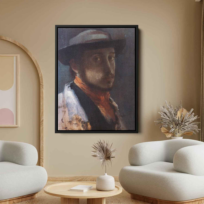 Self Portrait in a Soft Hat (1858) by Edgar Degas - Canvas Artwork