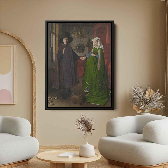 The Arnolfini Wedding. Portrait of Giovanni Arnolfini and his Wife Giovanna Cenami (The Arnolfini Marriage) (1434) by Jan van Eyck - Canvas Artwork