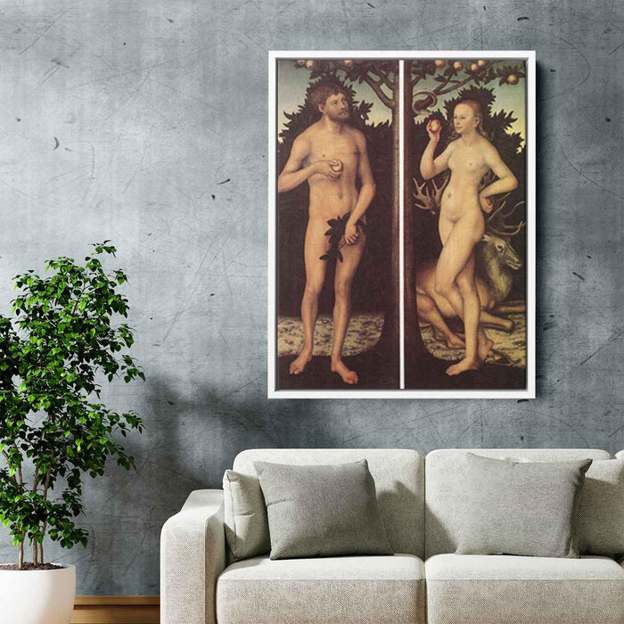 Adam and Eve (1525) by Lucas Cranach the Elder - Canvas Artwork