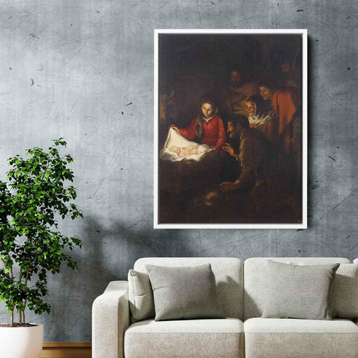 Adoration of the Shepherds (1650) by Bartolome Esteban Murillo - Canvas Artwork