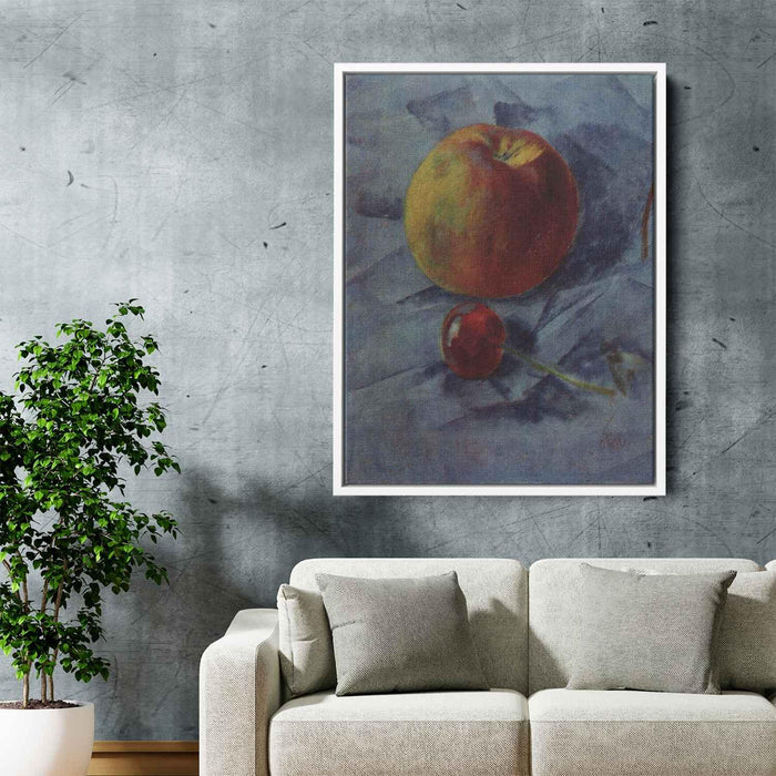 Apple and cherry (1917) by Kuzma Petrov-Vodkin - Canvas Artwork