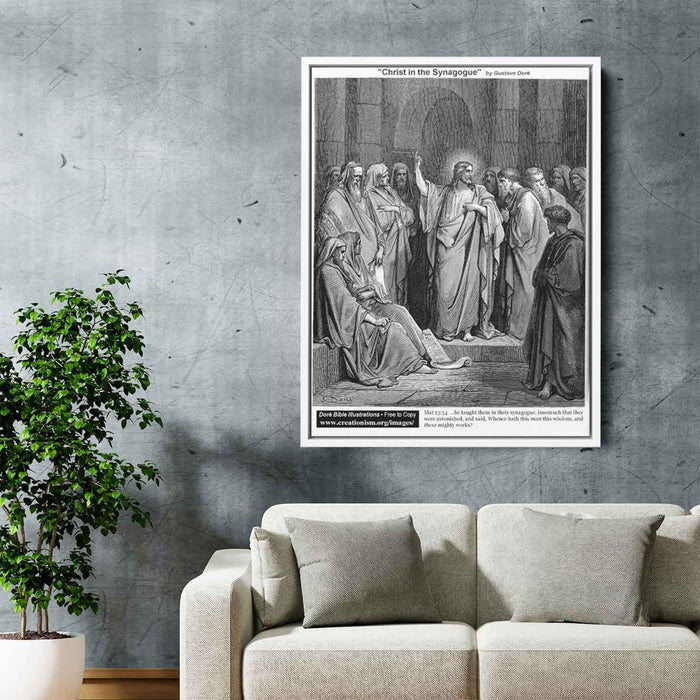 ChristIn The Synagogue by Gustave Dore - Canvas Artwork