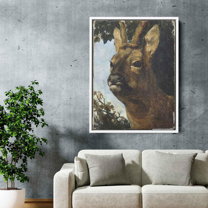 Head of a Young Doe by Gustave Courbet - Canvas Artwork