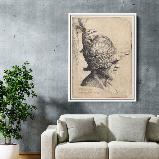 Helmet with eagle by Parmigianino - Canvas Artwork