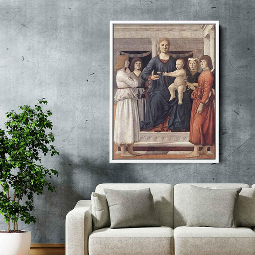 Madonna and Child Attended by Angels (1475) by Piero della Francesca - Canvas Artwork