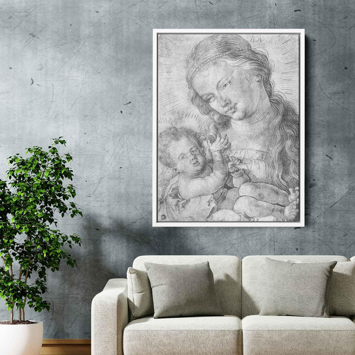 Madonna and child in half length (1519) by Albrecht Durer - Canvas Artwork