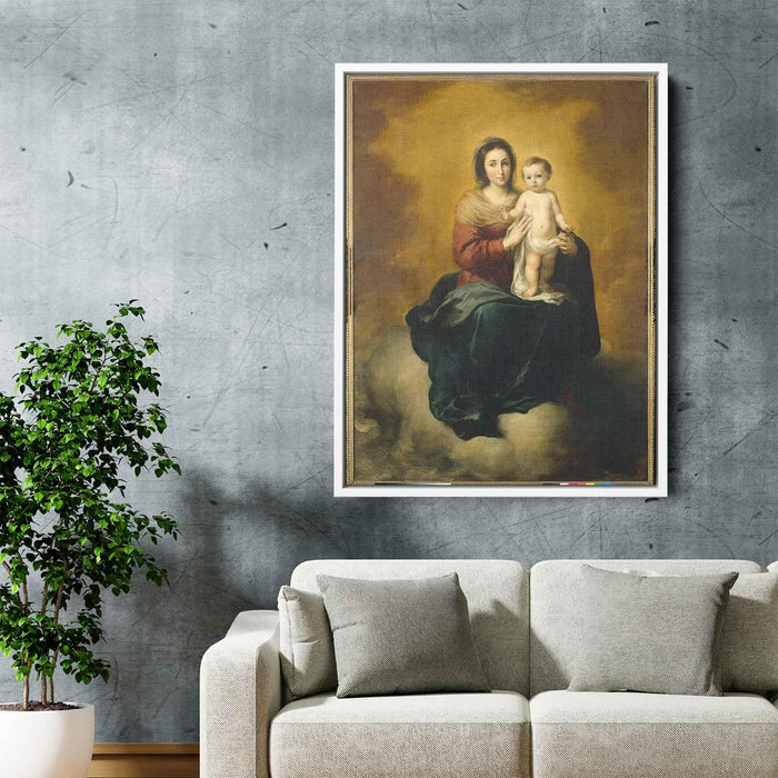 Madonna in the Clouds (1660) by Bartolome Esteban Murillo - Canvas Artwork