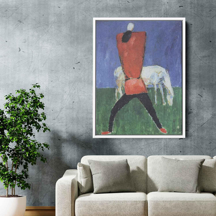 Man with horse (1932) by Kazimir Malevich - Canvas Artwork