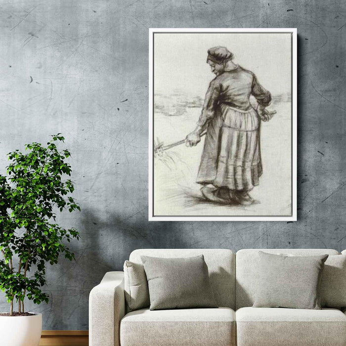 Peasant Woman, Pitching Wheat or Hay by Vincent van Gogh - Canvas Artwork