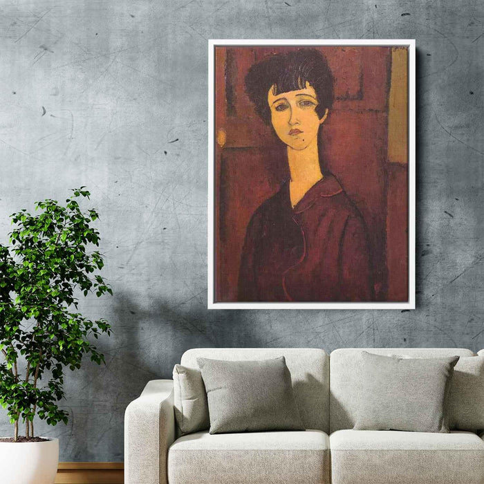 Portrait of a girl (Victoria) (1917) by Amedeo Modigliani - Canvas Artwork