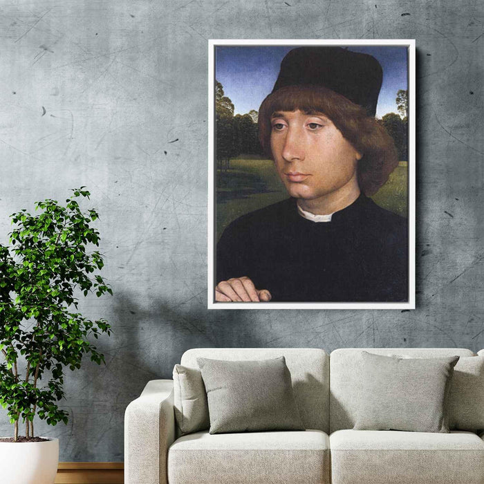 Portrait of a Young Man before a Landscape (1480) by Hans Memling - Canvas Artwork