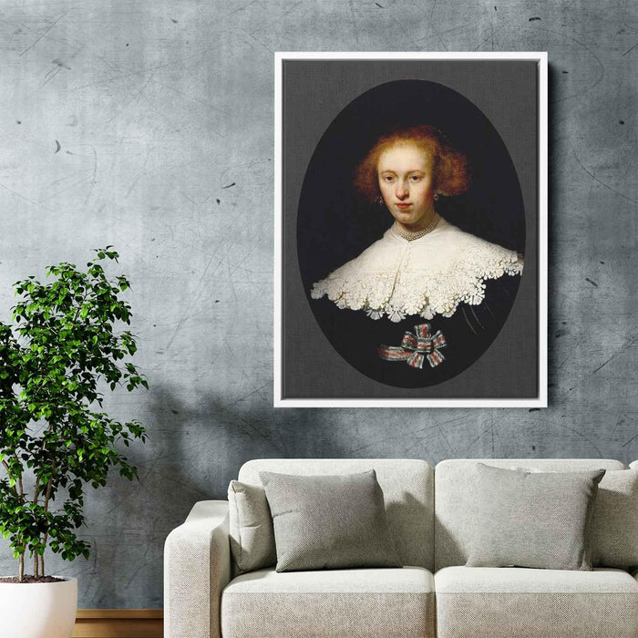 Portrait of a Young Woman (1633) by Rembrandt - Canvas Artwork