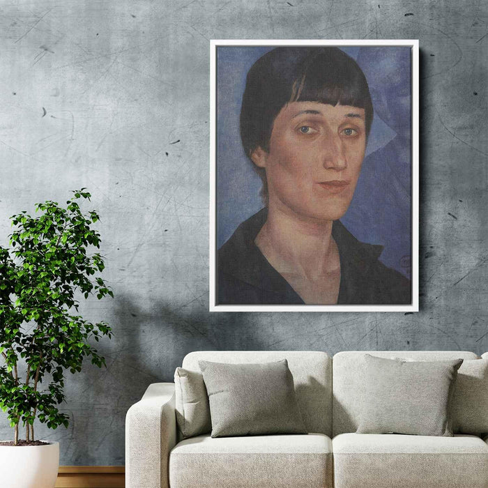 Portrait of Anna Akhmatova (1922) by Kuzma Petrov-Vodkin - Canvas Artwork