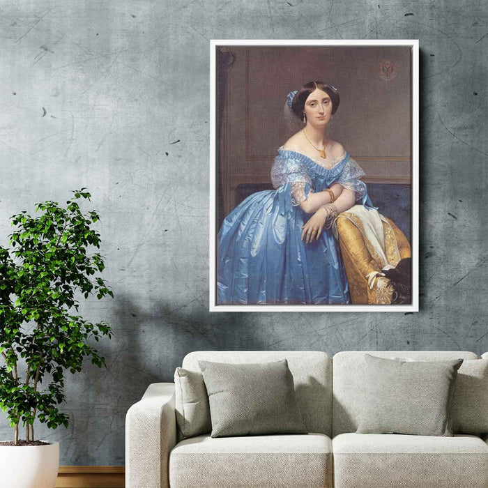 Portrait of the Princesse de Broglie (1853) by Jean Auguste Dominique Ingres - Canvas Artwork