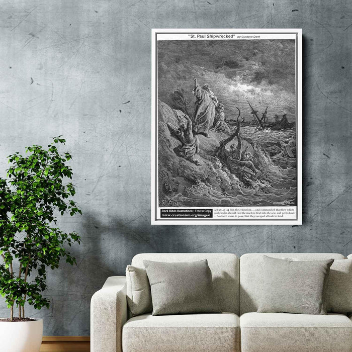 St. Paul Shipwrecked by Gustave Dore - Canvas Artwork