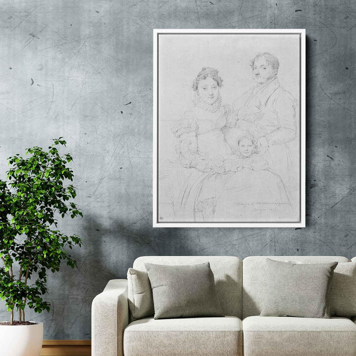 The Cosimo Andrea Lazzerini Family by Jean Auguste Dominique Ingres - Canvas Artwork