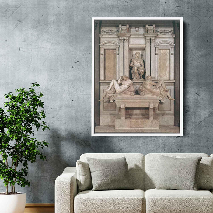 Tomb of Giuliano de Medici (1533) by Michelangelo - Canvas Artwork