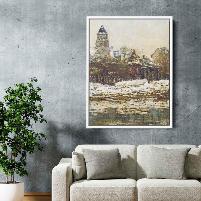 Vetheuil, The Church in Winter by Claude Monet - Canvas Artwork