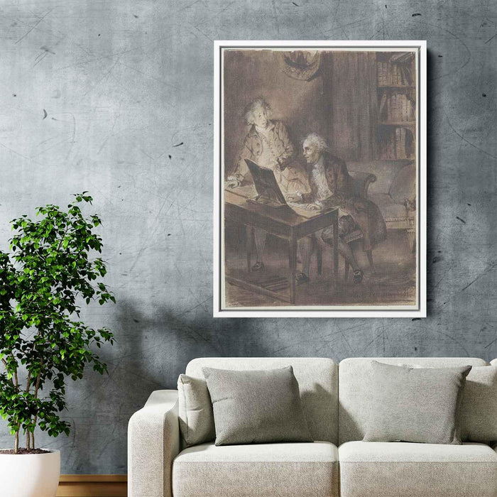 Willibald von Glueck at the Clavecin Composing the Score of his Armide (1831) by Eugene Delacroix - Canvas Artwork