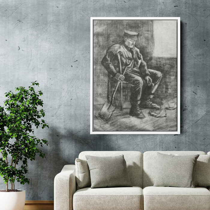 Workman with Spade, Sitting near the Window by Vincent van Gogh - Canvas Artwork