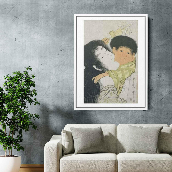 Yama uba and Kintaro by Kitagawa Utamaro - Canvas Artwork