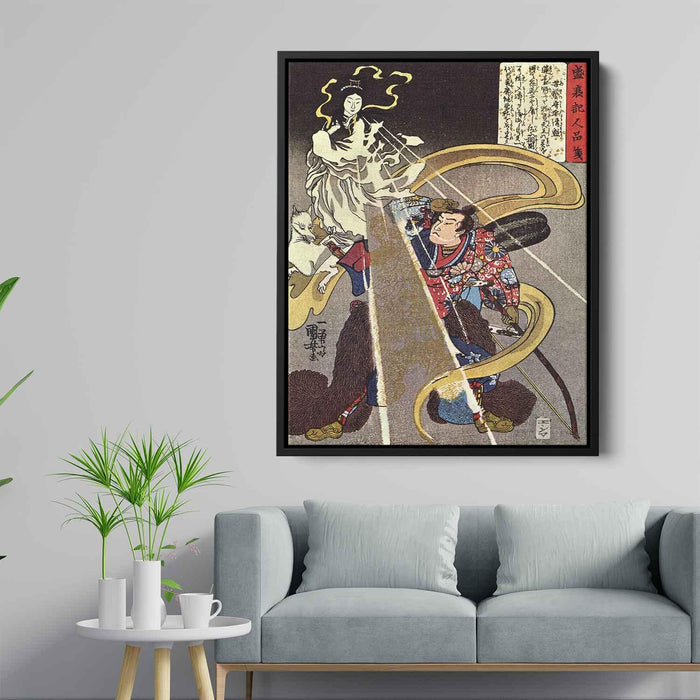 A man confronted with an apparition of the Fox goddess by Utagawa Kuniyoshi - Canvas Artwork