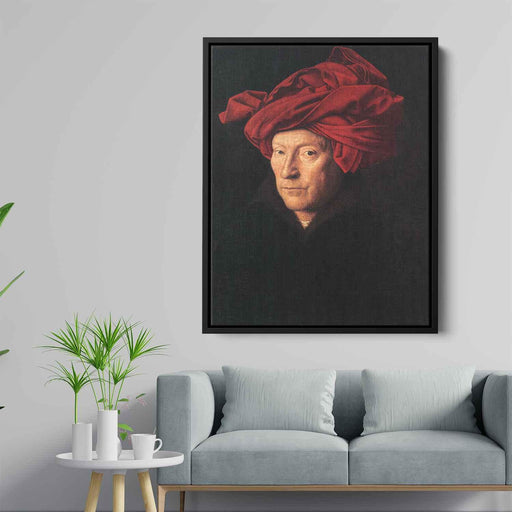 Portrait of a Man (Man in a Turban) (1433) by Jan van Eyck - Canvas Artwork