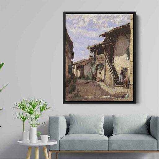 A Village Street, Dardagny by Camille Corot - Canvas Artwork