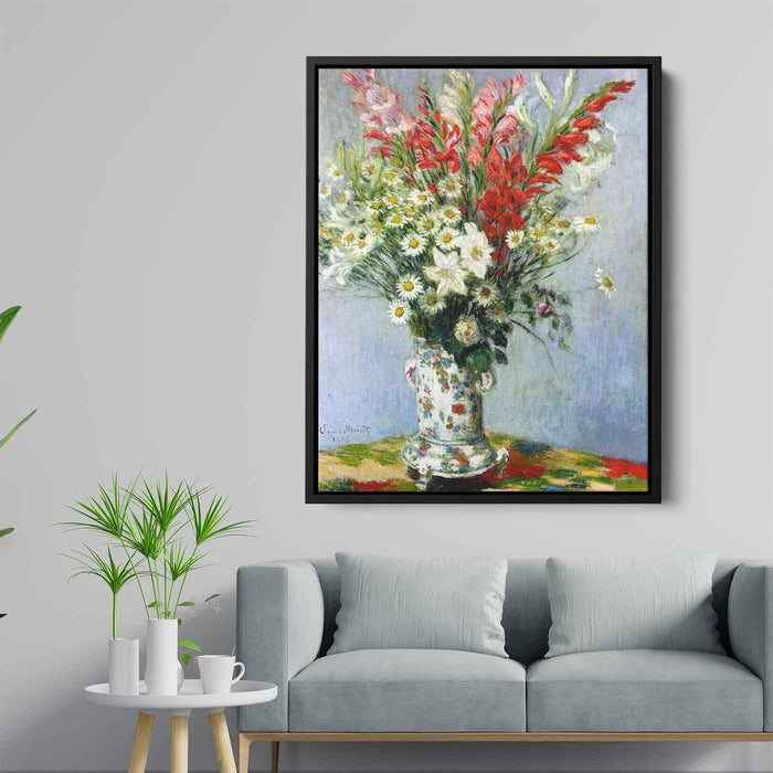 Bouquet of Gadiolas, Lilies and Dasies by Claude Monet - Canvas Artwork