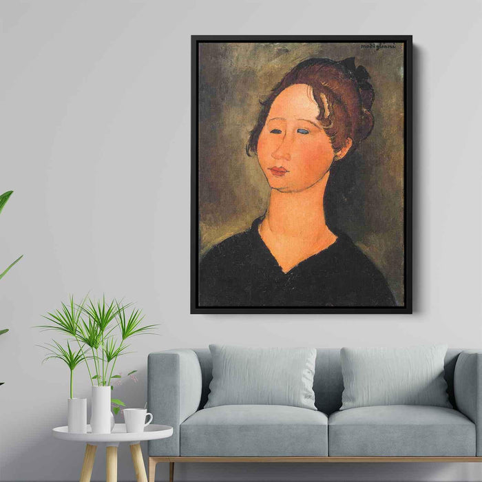 Burgundian Woman (1918) by Amedeo Modigliani - Canvas Artwork