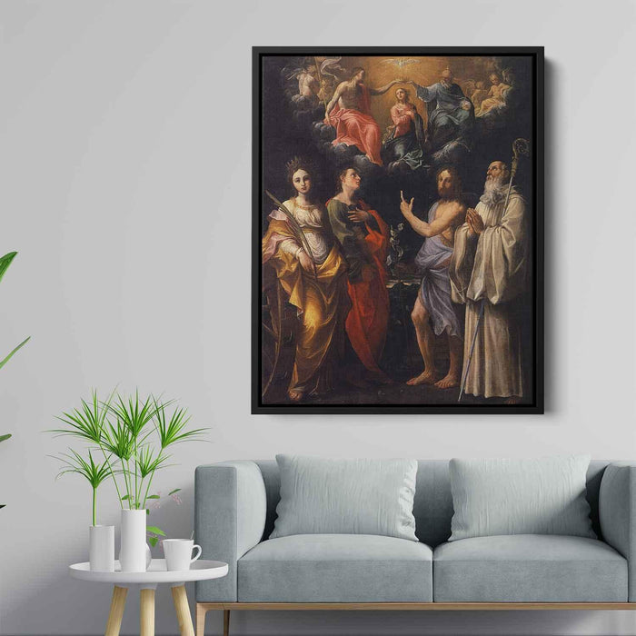 Coronation of the Virgin with St. Catherine of Alexandria, St. John the Evangelist, St. John the Baptist by Guido Reni - Canvas Artwork