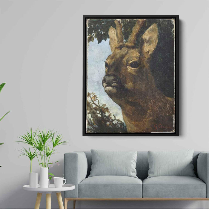 Head of a Young Doe by Gustave Courbet - Canvas Artwork