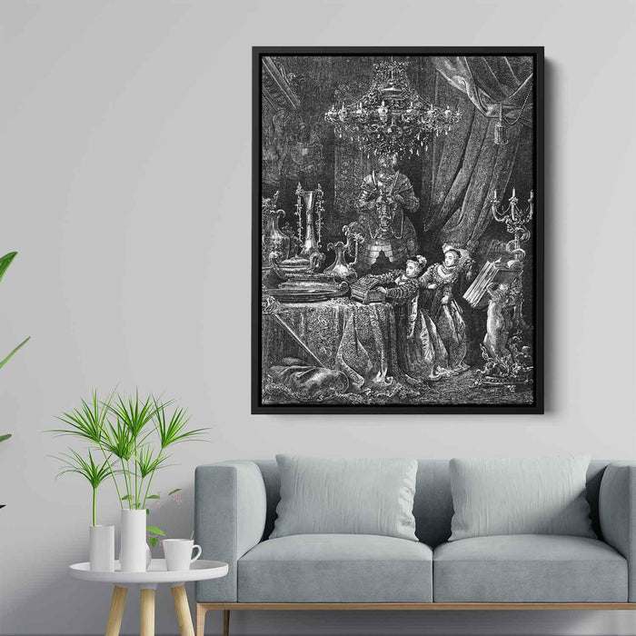 Her Friends Were Eager To See The Splendors Of Her House by Gustave Dore - Canvas Artwork