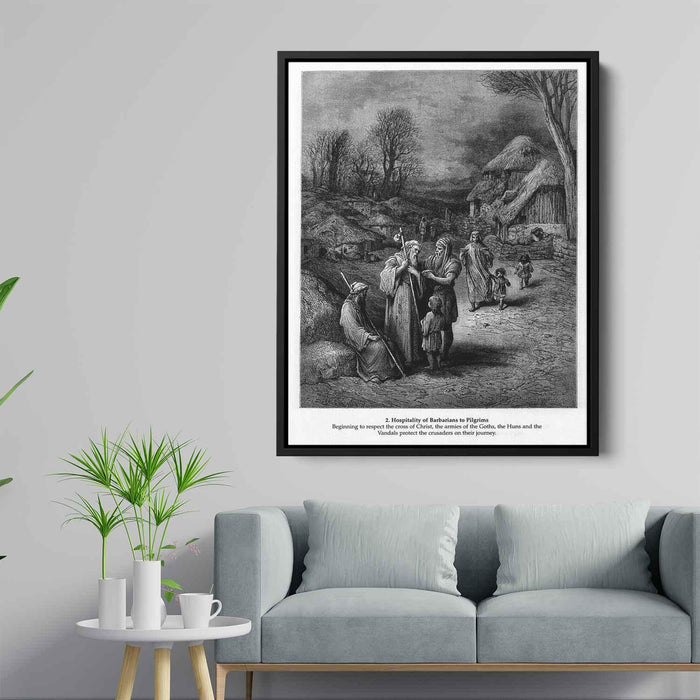 Hospitality of Barbarians to Pilgrims by Gustave Dore - Canvas Artwork