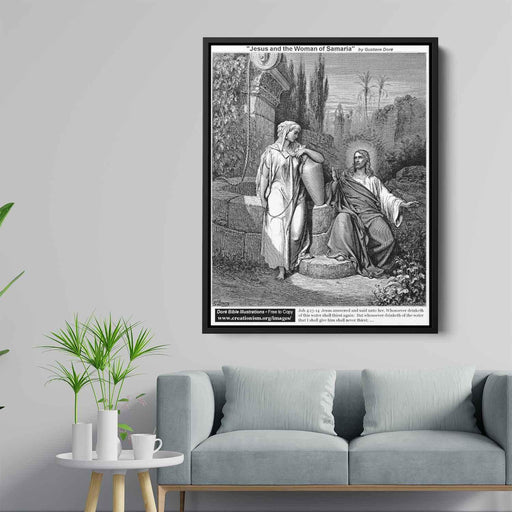 Jesus And The Woman Of Samaria by Gustave Dore - Canvas Artwork