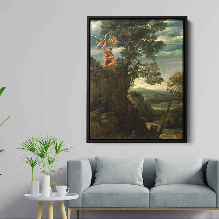 Landscape with the sacrifice of Isaac (1600) by Annibale Carracci - Canvas Artwork