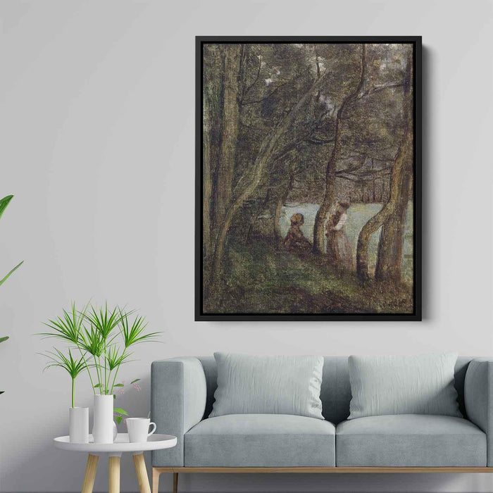 Les Alinges, Haute Savoie, Figures under the Trees by Camille Corot - Canvas Artwork